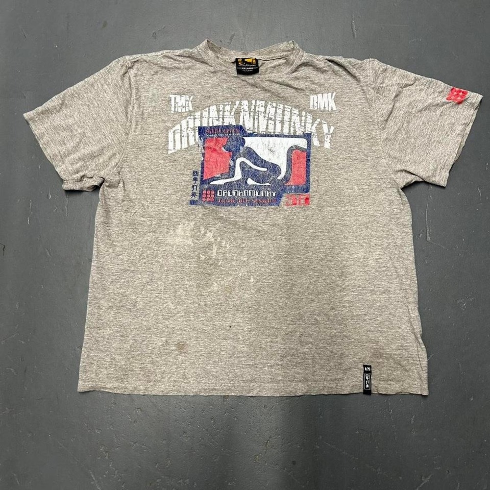 Vintage Y2K Drunknmunky distressed hip hop skater graphic tee shirt tshirt - Picture 1 of 5